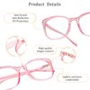 LifeArt Blue Light Blocking Glasses, Anti Eyestrain, Computer Reading Glasses, Gaming Glasses, TV Glasses for Women, Anti Glare (Clear Pink, 0.75 Magnification)