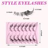 AddFavor Cat Eye Lashes False Eyelashes Natural Look Wispy Fluffy Clear Lash Band Fake Eyelashes 7 Pairs Pack 3D Winged End Eye Elongated Strip Lashes