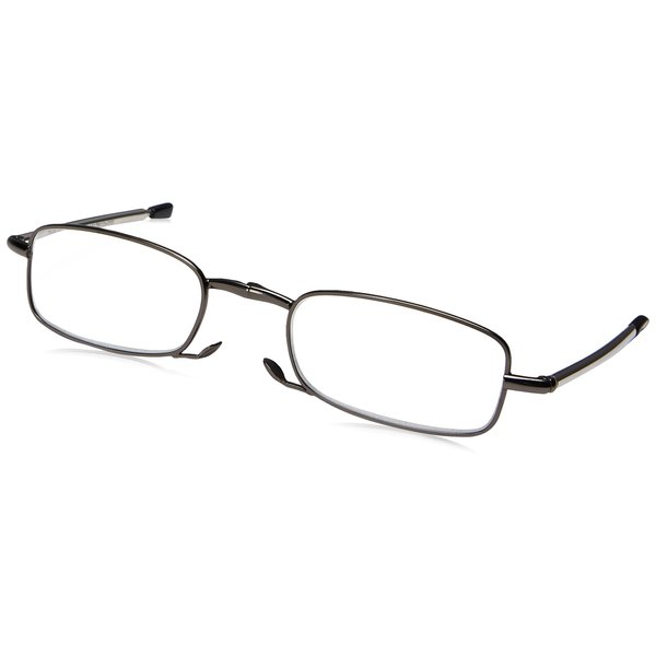 Foster Grant Men's Gideon Rectangular Reading Glasses, Black/Transparent, 64 mm, +1.50