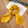 2Pcs Silk Hair Ties | Hair Bows for Women | Butterfly Bow Scrunchies - Ideal for Parties & Everyday Use | Elastic Band Silk Scrunchies for Hair, Hair Ties for Girls Perfect for Girls & Women -Yellow