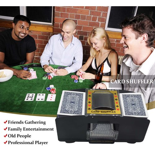 TAAVOP Automatic Card Shuffler, 1-2 Deck Battery-Operated Electric Poker Card Shuffler Machine, for Playing Cards/UNO