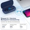HEIBAS Bluetooth Headset, Wireless Bluetooth Earpiece with 500mAh Charging Case 72 Hours Talking Time Built-in Microphone for iOS Android Cell Phone, Hand-Free Headphones for Trucker, Office-Blue