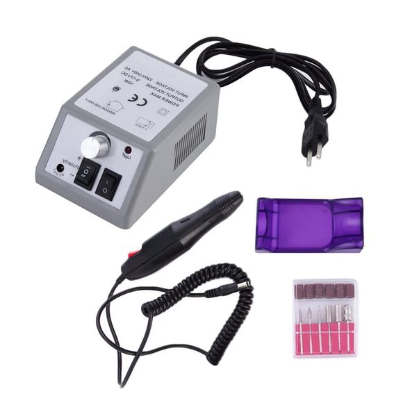 Pen Shape Electric Nail Drill Manicure Filer Kit Nail Polish Machine set with 6 Acrylic Gel Remover and 7Pcs Nail Drill Bits (Gray)