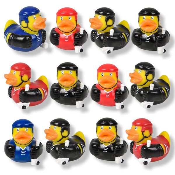 Cool Sport Themed Rubber Ducks (2") (12 Pack) Cute Duckies Bath Tub Pool Toys. (Hockey)
