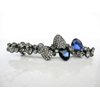 Slim blue gray bow crystal hair barrette clip bridal clip bridal barrette hair