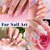 3D Nail Charms, Manicure Kit with Nail Rhinestone Glue Gel (UV Curing), Butterfly Colorful Flower Starry AB Gems Caviar Beads Half Round Pearl & Flatback Glass AB + Clear Crystal with Dotting Tools