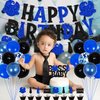 Boss Birthday Party Decorations for Blue Black Boss Boy Baby Themed Happy Birthday Banner Cake Toppers Balloons Set for Newborn Boy Child Kid Bday Party 1st 2nd 3rd Birthday Decor Supplies