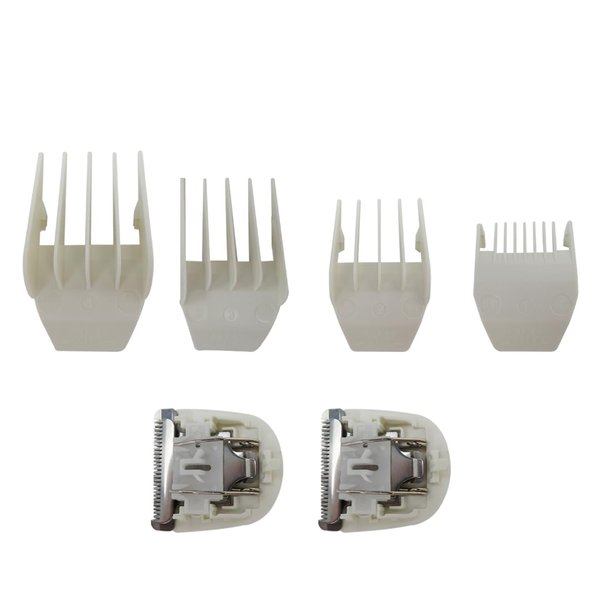 Hair Clipper Trimmer Blades w/Comb Guides Replacement # 2068-1001 Compatible for Wahl Peanut 8685, 8655, 8663, 8685-1701,White,Professional Accessories