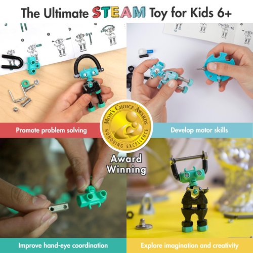 The Off Bits BabaBit Build Your Own Robot Toy Construction Set, Educational STEM Activities Learning Kit, Creative Build and Play Model Kit Steam Toys for 6 7 8 9 10+ Year Old Boys and Girls