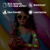 Partywind 28 Sheets Luminous Hawaiian Temporary Tattoos for Kids, 215 Glow Styles Hawaiian Luau Birthday Party Decorations Supplies, Tropical Summer Beach Party Gifts for Boys and Girls