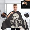 visesunny Barber Cape Funny Human Skeleton Polyester Hair Cutting Salon Cape Apron Anti-Static Haircut Water-Resistant Shaving Cloth Beard Shaving Bib Hairdressing Cape