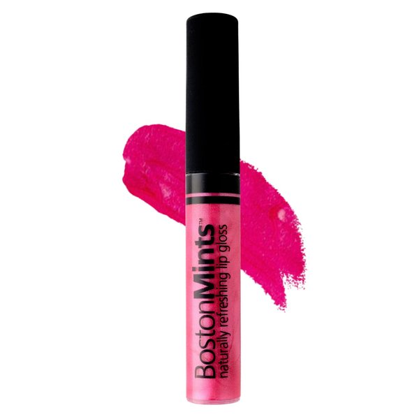 Boston Mints P-Town Pink Lip Gloss (.25oz) - Naturally Refreshing Vegan Lip Gloss with Aloe, Vitamins C & E, Spearmint Extract