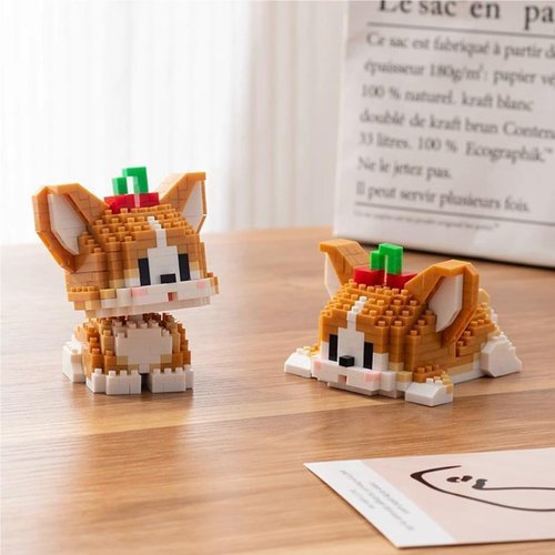 ALITTDRE Micro Mini Building Blocks Dog Pets Cute Animal Model Set Building Pet Toys Bricks Gifts for Kid and Adult (Corgi)