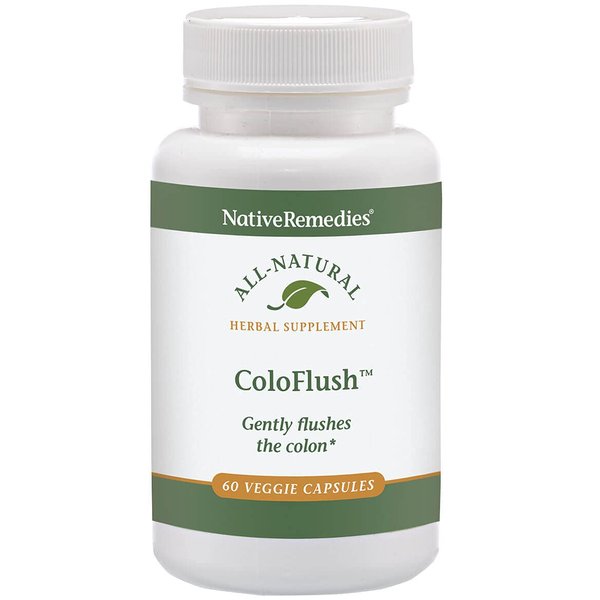 Native Remedies ColoFlush - All Natural Herbal Supplement for Gentle Flushing of The Colon - Supports Healthy Functioning of The Digestive System - 60 Veggie Caps
