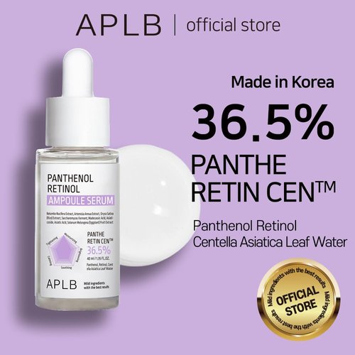 APLB Panthenol Retinol Ampoule Serum | PANTHE RETIN CEN™ 36.5% 1.35 FL.OZ/Korean Skincare, Deep hydration, Elasticity care, Sensitive skin, Wrinkle care, Revitalize for gentle and improve skin texture