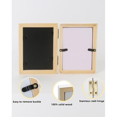 SJLCRT Dog or Cat Pet Paw Print kit,Pet paw Print Impression kit with Clay, Pet Footprint Art Kit,Wooden Picture Frame -for Dogs and Cats,Perfect Memorial Gift for Pet Lovers- (Black)