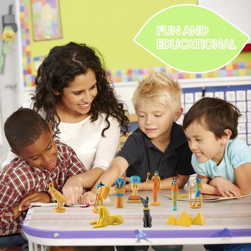 LEBERY Ancient Egypt Toys Egyptian Toys for Kids Miniature Egyptian Figurines Set Pyramid Mummy Egyptian Toys Egyptian Party Decorations Supplies Birthday Surprise for Boys Girls - 12Pcs