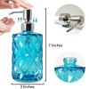 JASAI Diamond Design Soap Dispenser with 304 Rust Proof Stainless Steel Soap Pump, 12 Ounce Kitchen Soap Dispenser for Bathroom, Hand Soap, Dish Soap (Clear Blue) …