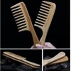 2 Pcs Wooden Wide Tooth Comb for Women Men, Anti-static Detangling Hair Comb Styling Comb for Curly Fine Straight Wet Dry Hair, Natural Bamboo Comb