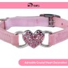 WDPAWS Heart Bling Cat Collar with Safety Belt and Bell Adjustable 8-10 inches for Kitten Cats (Pink)