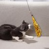 POPETPOP 10pcs Cat Teaser Wand Replacement with Bell Metallic Foil Tassel Cat Wand Toys Interactive Catcher Teaser for Cat Kitten Pet Entertainment Hunting Exercise