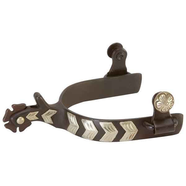 Weaver Leather Men's Show Spur with German Silver Chevron Trim, 1.25