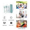 Camping Utensil Set, Reusable Utensils Set with Case, Plastic Cutlery Set Forks Spoon Tableware Chopsticks, Portable Cutlery Set for Travel Picnic Camping or Daily Use (Dark Green)