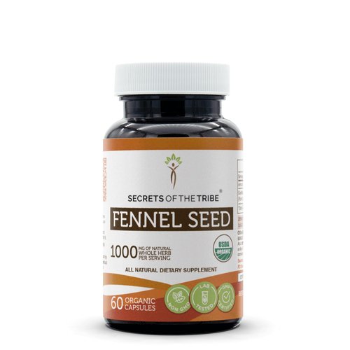 Secrets of the Tribe Fennel Seed USDA Organic | Made with Vegetarian Capsules and Certified Organic Fennel Seed (Foeniculum vulgare) Dried Seed (60 Capsules)