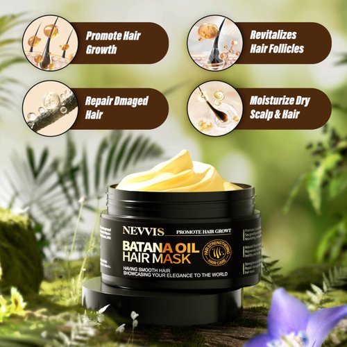 Raw Batana Oil for Hair Growth Dr Sebi Organic, Cold Pressed Batana Oil Hair Mask, 100 Percent Pure Batana Oil from Honduras, Prevents Loss, Moisturizes Scalp, Restores Dry Damaged Hair