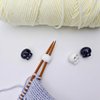 MAGNEECH 8 Pcs Black and White Knitting Needle Stoppers, Double Hole Needle Point Protectors, Knitting Stitch Stoppers, Needle Caps and Huggers - Essential Knitting Accessories
