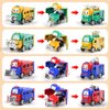 JUKUDAHU Transformable Toy Cars 4 PCS Cars for Kids 3 4 5 6 7 Years Old - Pull-Back Truck, Construction Toy Set, Toy Trucks with Transforming Cars, Boy Toys, Birthday Car Gifts for Kids