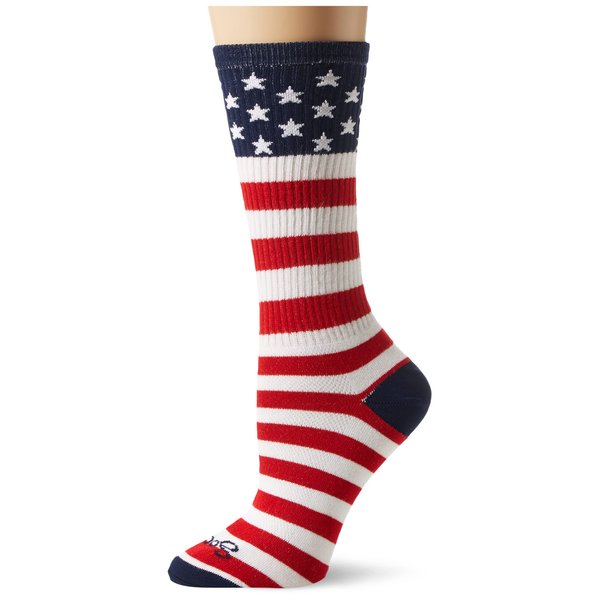 SockGuy, USA Flag, Crew Sock, Sporty and Stylish, 1 Inch - Small/Medium