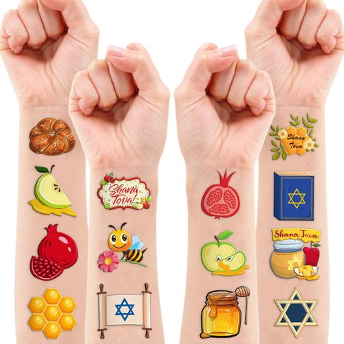 Rosh Hashanah Temporary Tattoos for Kids 102PCS Shana Tova Party Supplies Decorations Jewish New Year Festival Themed Favors Cute Holy Day Carnival Tattoos | Ideal Gifts & Prizes for Boys & Girls