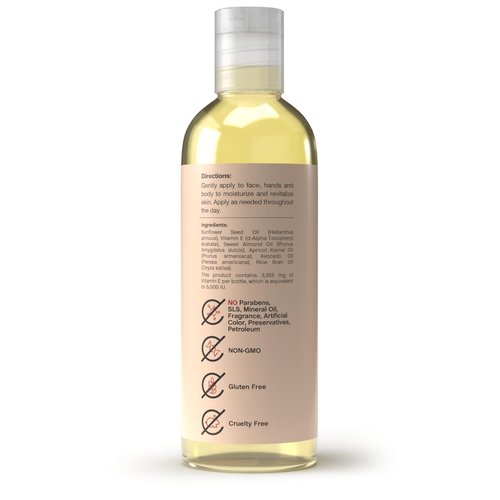 Coera Vitamin E Oil | 5,000 IU | 4 fl oz | Moisturizing & Nourishing Skin Oil for Face, Hands, and Body | Free of Parabens, SLS, & Fragrances