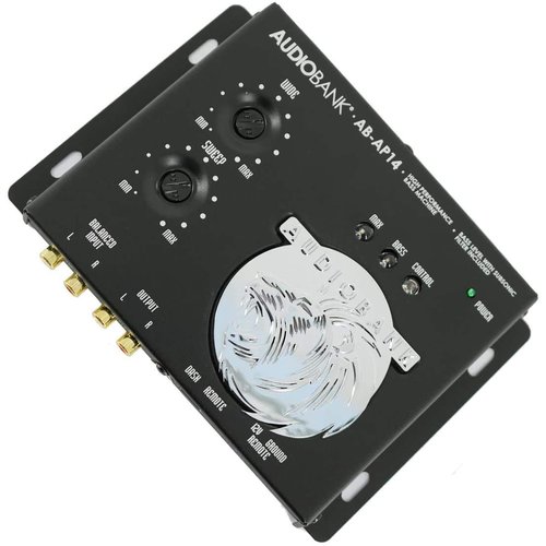 AudioBank AB-AP14 1/2 Din Car Audio Digital Bass Processor, Bass Maximizer & Sound Restoration with Dash Mount Remote Control & Lighted Bass Restoration Display-2nd Gen