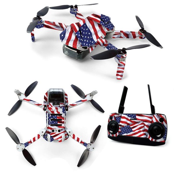 MightySkins Skin for DJI Mavic Mini Portable Drone Quadcopter - Patriot | Protective, Durable, and Unique Vinyl Decal wrap cover | Easy To Apply, Remove, and Change Styles | Made in the USA, Model: DJMAVMIN-Patriot