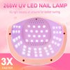 268W UV Nail Lamp, UV Light for Gel Nails with 60pcs Professional Nail Light 4 Timer Setting Nail Dryer for Home Salon Nail Art Tools(White)