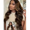 Nadula Bye Bye Knots Glueless Pre Everything Wig Balayage Brown Body Wave 7x5 Pre Cut HD Lace Front Wigs Human Hair Pre Plucked Bleached Knots Ready to Go Highlight Ombre Wig 150% Density 18inch