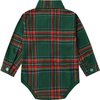 A&J DESIGN Infant Baby Boy Flannel Buffalo Dress Shirt Gentlemen Tartan Bodysuit Long Sleeve One Piece Formal Rompers 3-6 Months Plaid Green