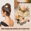 80PCS Hair Accessories For Thick Medium Thin Curly Hair,Elastic Hair Ties,Hair Clips Claw,Mini Square Claw Clips，No Damage For Your Hair