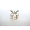Generic Small mini lite gold metal hair claw clip with faux pearls and crystals