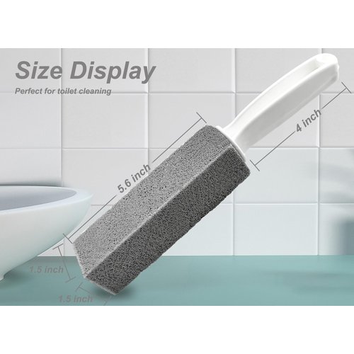 Comfun Pumice Stone for Cleaning Toilet Bowl with Handle, Pumice Stick for Toilet Cleaning, 2 Pack
