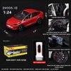 1:24 Scale Model X Alloy Car Model Diecast Toy Vehicles for Kids, car Model X Gull Wing Door，Pull Back Alloy Car with Lights and Music,Gifts for Boys and Girls (red)