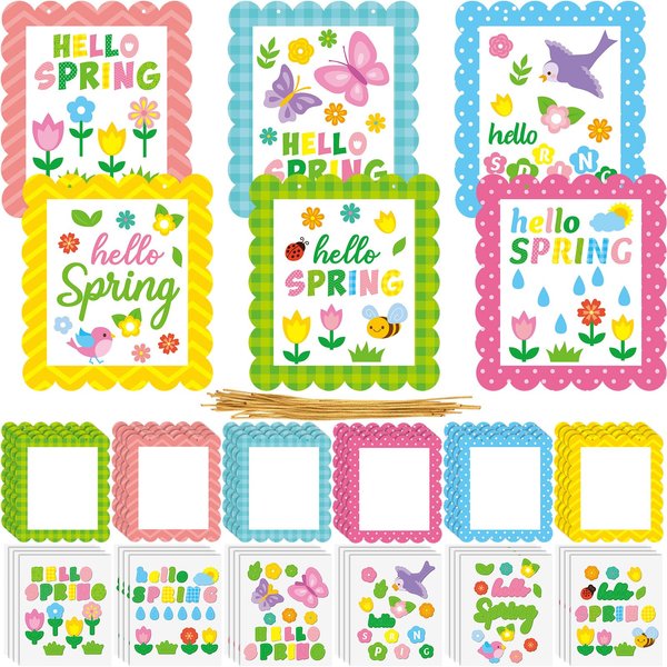 Suzile 30 Pcs Fall Crafts for Kids Thanksgiving Hello Fall Sign Craft Kit Hanging Fall Arts and Crafts Bulk Fall Themed DIY Crafts for Kids Fun Holiday Game Activities Classroom Decorations(Flower)