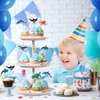 WERNNSAI 32 Pcs Ocean Cupcake Toppers - Ocean Theme Under the Sea Birthday Party Decorations for Boys Kids Ocean Animals Fish Cake Toppers Dolphin Cake Decor Picks Baby Shower Birthday Party Supplies