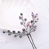 Kercisbeauty Purple Beaded Hair Pins for Wedding Bride Bridesmaid Bridal Violet Hair Piece Dancing Prom Accessory for Teen Girls Women Evening Party Pack of 3