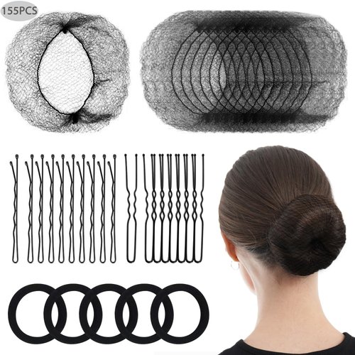 50Pcs Hair Nets for Buns, Hair Nets for Food Service Workers, Ballet Hair Net, Hair Bun Maker Set, Black Hair Nets for Women Girls Ballet Dancer Long Hair Wig