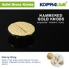 KOPPALIVE 10-Pack Solid Brass Cabinet Knobs, Semicircle Gold Drawer Knobs, Hammered Dresser Drawer Pulls Handles, Modern Furniture Hardware for Kitchen, Length 1-7/8 Inch