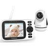 HelloBaby Baby Monitor with 3.2'' IPS Screen - Baby Camera Monitor with Remote Pan-Tilt-Zoom Camera No WiFi, Infrared Night Vision, 1000ft Wireless Connection