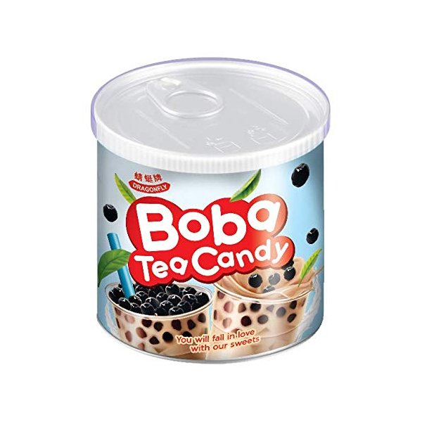 DragonFly Boba Bubble Milk Tea Hard Candy Jar, 50 pieces, 7.04 Ounces